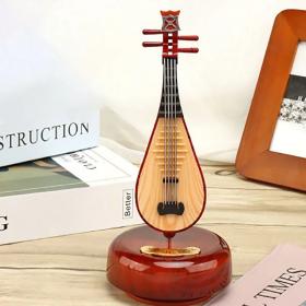 آلة موسيقية صغيرة ريترو عود ، زخرفة صندوق الموسيقى