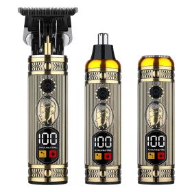 ماكينة حلاقة احترافية متعددة الوظائف 3 في 1 فولاذية مقاومة للماء USB قابلة للشحن