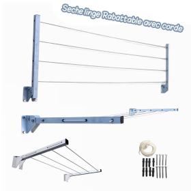 منشر غسيل جداري قابل للطي مع حبل