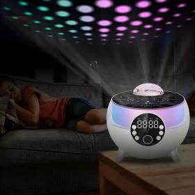 مكبر صوت وساعة تنبيه LED مع شاحن لاسلكي 15 واط