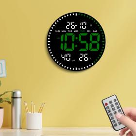 ساعة حائط رقمية LED مع جهاز تحكم عن بُعد JH-2860