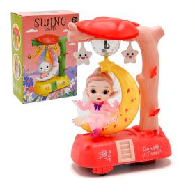 دمية موسيقية متأرجحة مع قمر دوار