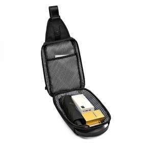 حقيبة صدر رجالية عصرية LX068 – رمادي بحزام كتف قابل للتعديل