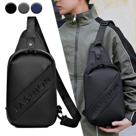 حقيبة صدر رجالية عصرية LX068 – أسود بحزام كتف قابل للتعديل