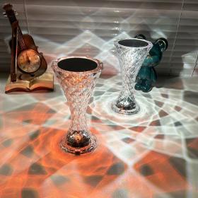 مصباح طاولة كريستالي لاسلكي بتحكم لمسي وإضاءة RGB للغرف موديل V2