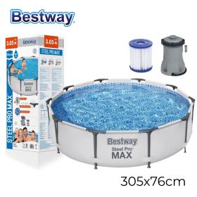 مسبح Bestway Steel Pro Max™ دائري 305×76 سم مع فلتر ومضخة