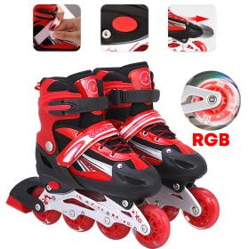 أحذية رولر مريحة للأطفال بعجلات RGB مضيئة، متوفرة بمقاسات 30-32 / 35-38 / 38-42.