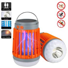 مصباح طارد للبعوض 3 في 1 يعمل بالطاقة الشمسية وببطارية قابلة للشحن، مثالي للداخل والخارج.