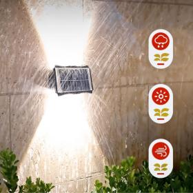 عدد 2 كشاف طاقة شمسية مقاوم للماء IP65 للحديقة والتراس.