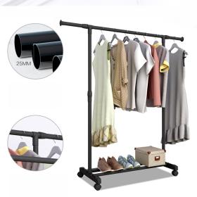 علاقة ملابس مزدوجة قابلة للتعديل بارتفاع متغير وعجلات متحركة – موديل V6.