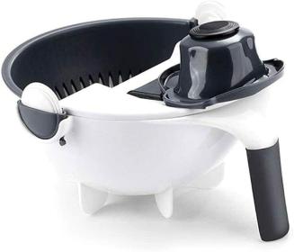 وعاء تقطيع خضروات 9 في 1 متعدد الوظائف مع سلة تصريف + مقشرة V2