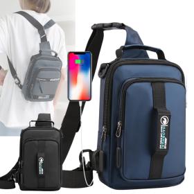 حقيبة رجالية متعددة الاستخدامات مقاومة للماء بمدخل شحن USB