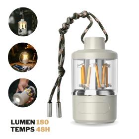 مصباح يدوي 3 في 1، قابل للتعديل 180 درجة، للاستخدام في المكتب والتخييم، مع 3 أوضاع إضاءة، قابل لإعادة الشحن ويعمل كبطارية خارجية